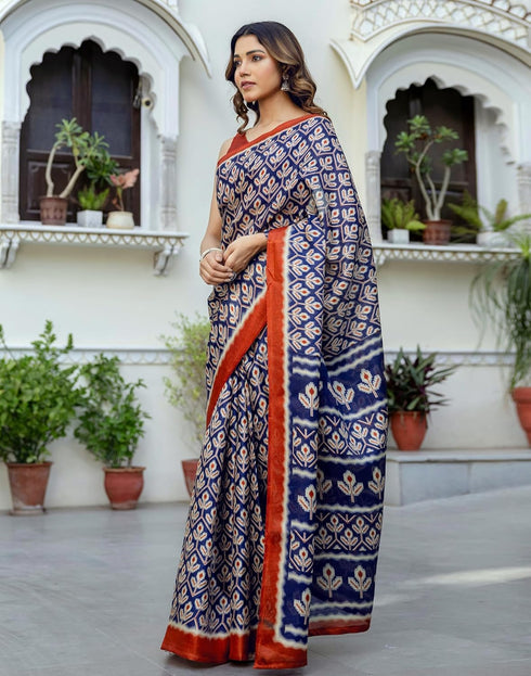 Vasthrlay Womens Printed Unstitched Maroon Saree