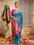 Vasthrlay Weaving Paithani Unstitched Maroon Saree