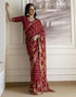 Vasthrlay Georgette Bandhani Unstitched Maroon Saree