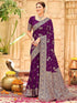 Vasthrlay Womens Banarasi Unstitched Mauve Saree