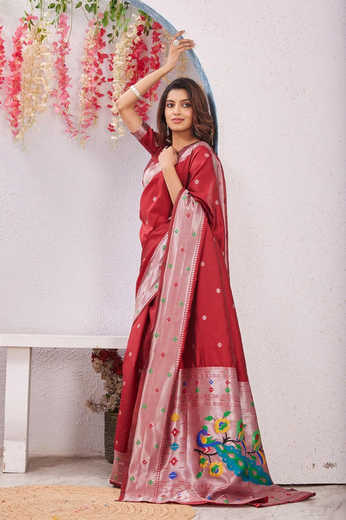 Vasthrlay Paithani Kanjivaram Lightpink