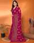 Vasthrlay Georgette Weaving Blue Saree With Unstitched Blouse Piece