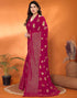 Vasthrlay Georgette Weaving Unstitched Red Saree