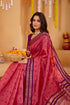 Vasthrlay Orange Jacquard Unstitched Saree