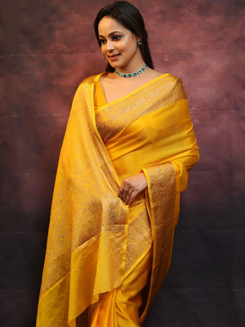 Vsathrlay Saree Kanjivaram Silk Pari Navy