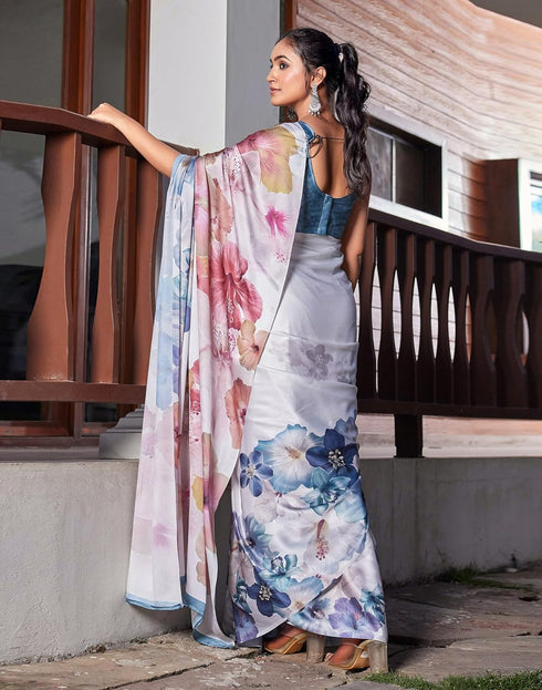 Vasthrlay Printed Tassels Unstitched Maroon Saree