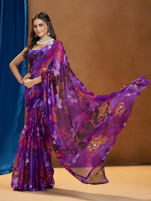 Vasthrlay Chiffon Floral Saree