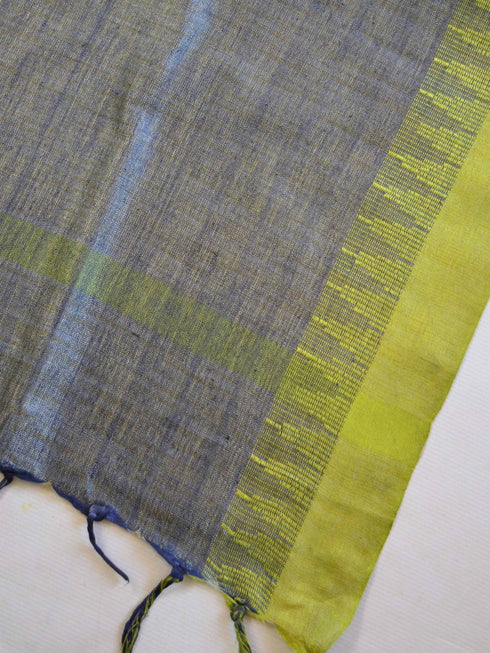 Vasthrlay Yellow Handwoven Unstitched Saree