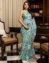 Vasthrlay Womens Printed Unstitched White Saree