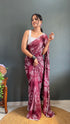 Vasthrlay Maroon Georgette Printed Unstitched Saree