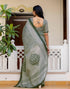 Vasthrlay Womens Printed Unstitched Maroon Saree
