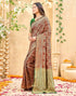 Vasthrlay Womens Weaving Unstitched Dark Green Saree