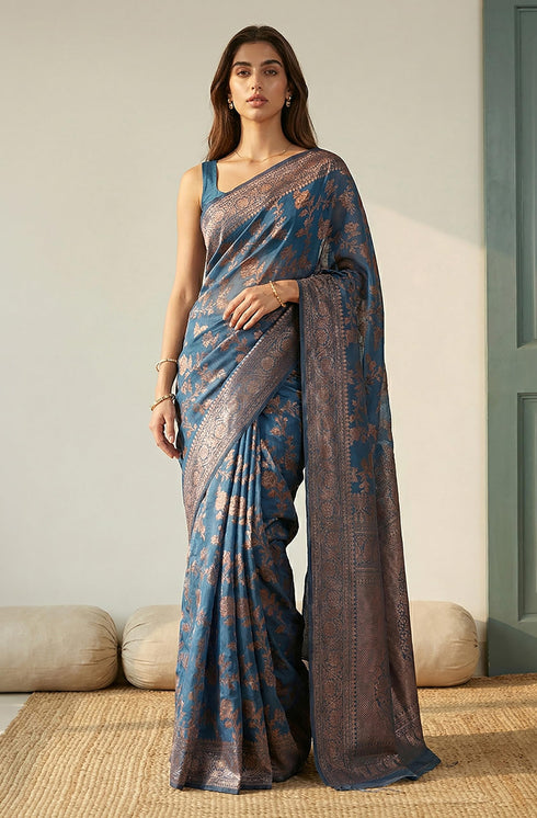 Vasthrlay Jacquard Floral Saree