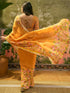 Vasthrlay Georgette Printed Yellow Saree With Unstitched Blouse Piece