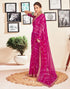 Vasthrlay Georgette Embroidery Unstitched Pink Saree