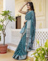 Vasthrlay Womens Printed Unstitched Green Saree
