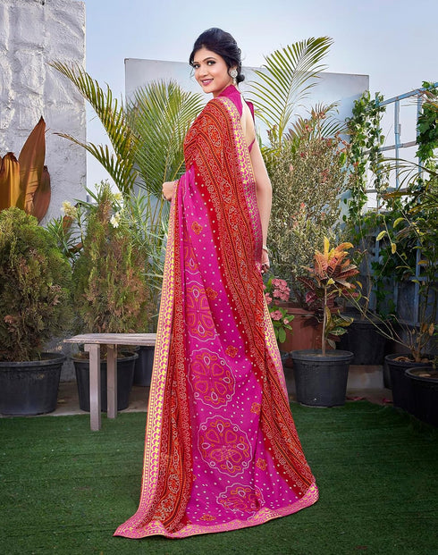 Vasthrlay Georgette Printed Jacquard Material Ethnic Wear