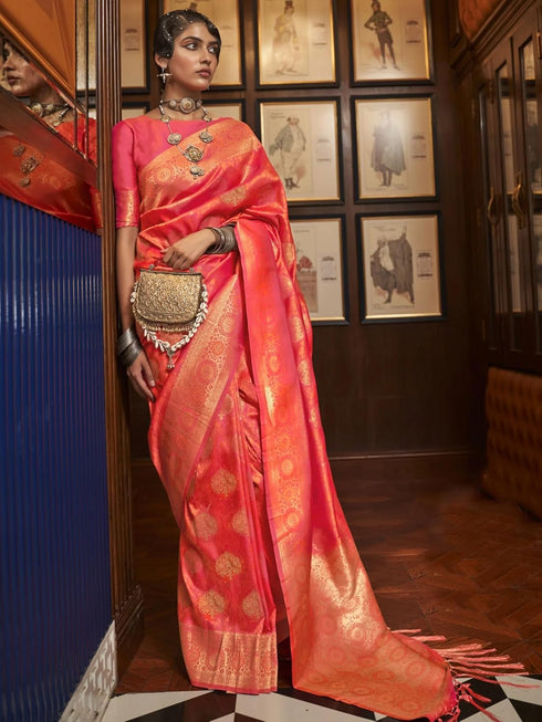 Vasthrlay Exquisite Traditional Intricate Gold Tone Saree