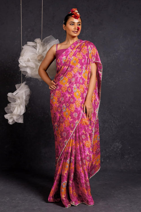Vasthrlay Fashion Georgette Dark Multicolor Ethnic Wear