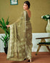 Vasthrlay Womens Cotton Printed Green Saree With Unstitched Blouse Piece