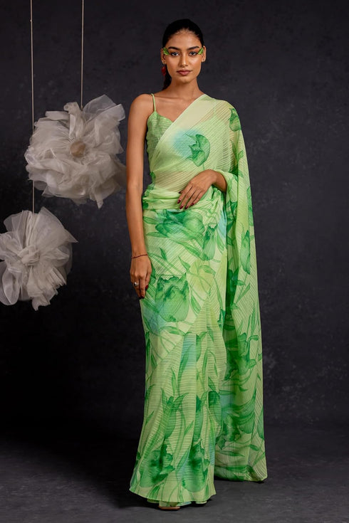 Vasthrlay Fashion Georgette Floral Printed Ethnic Wear