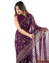 Vasthrlay Georgette Weaving Purple Saree With Unstitched Blouse Piece
