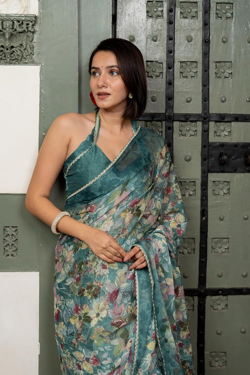 Vasthrlay Fashion Georgette Dark Multicolor Ethnic Wear