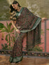 Vasthrlay Georgette Jacquard Unstitched Black Saree