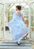 Vasthrlay Cotton Printed Mulmul Blue Saree