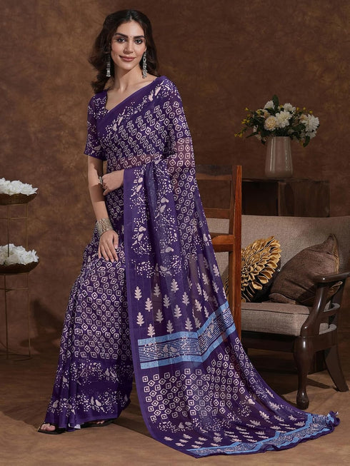 Vasthrlay Shimmer Georgette Unstitched Black Saree