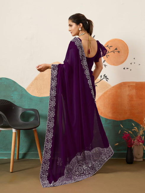 Vasthrlay Purple Saree