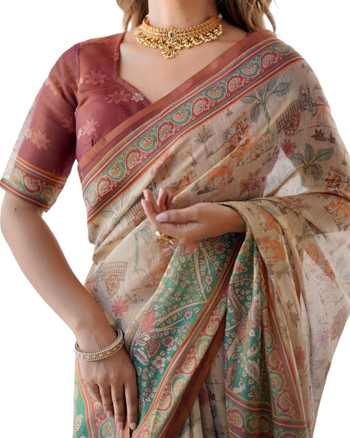Vasthrlay Handloom Burgundy Traditional Saree