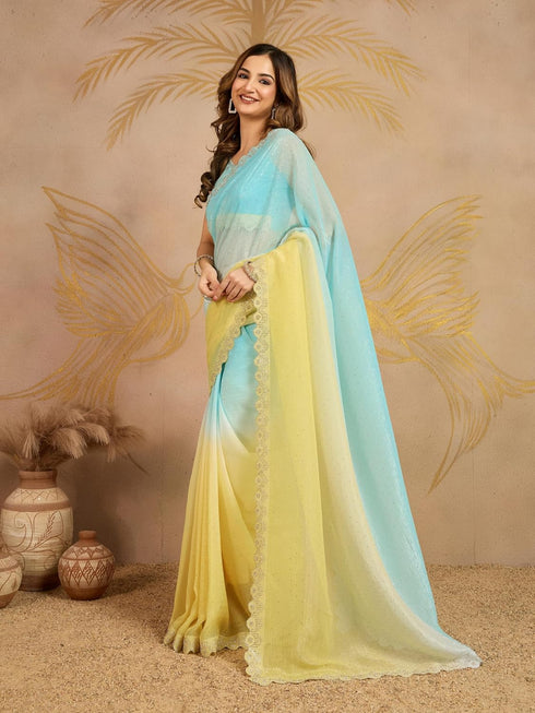 Vasthrlay Siroski Unstitch Mehndi Ethnic Wear