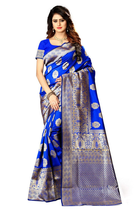 VasthrlayRoyal Blue San Pari Saree
