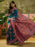 Vasthrlay Georgette Printed Teal Saree