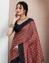 Vasthrlay Bandhani Printed Unstitched Black Saree