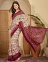 Vasthrlay Womens Printed Unstitched Maroon Saree