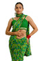 Vasthrlay Fashion Georgette Geometric Green Ethnic Wear