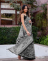 Vasthrlay Womens Printed Unstitched White Saree