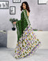 Vasthrlay Womens Printed Unstitched Green Saree