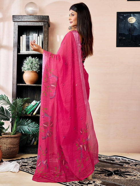 Vasthrlay Womens Printed Unstitched Purple Saree