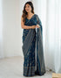 Vasthrlay Red Unstitched Saree