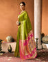 Vasthrlay Paithani Banarasi Unstitched Green Saree