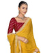Vasthrlay Georgette Embroidery Unstitched Yellow Saree