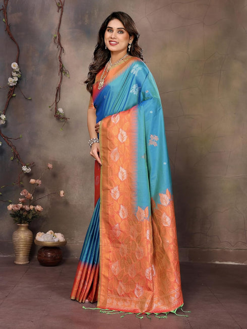 Vasthrlay Kanjivaram Saree Banarasi Blouse Wedding