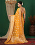 Vasthrlay Banarasi Kanjivaram Unstitched Orange Saree