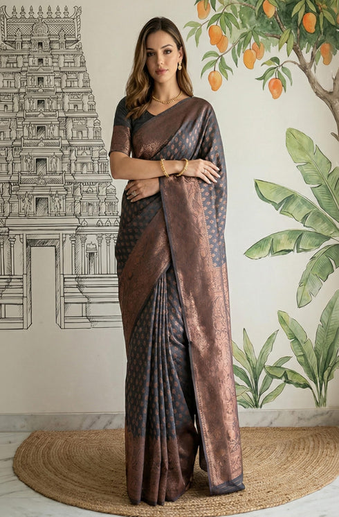 Vasthrlay Jacquard Floral Saree