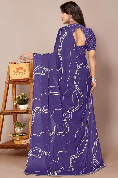 Vasthrlay Fashion Georgette Geometric Dusty Ethnic Wear