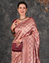 Vasthrlay Banarasi Kanjeevaram Unstitched Beige Saree