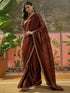 Vasthrlay Sequins Embroidery Unstitched Maroon Saree